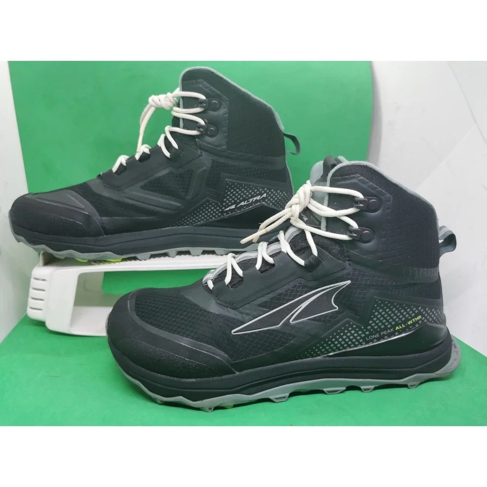 Altra Lone Peak All Weather Mid Hiking Shoes Black Waterproof Womens Size US 9.5